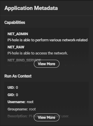Application Metadata Widget Application Metadata Widget