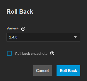 Roll Back Dialog Roll Back Dialog