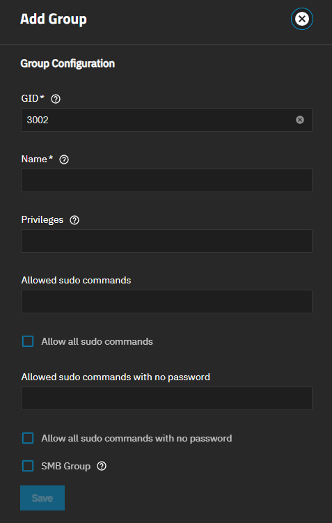Add Group Screen Add Group Screen