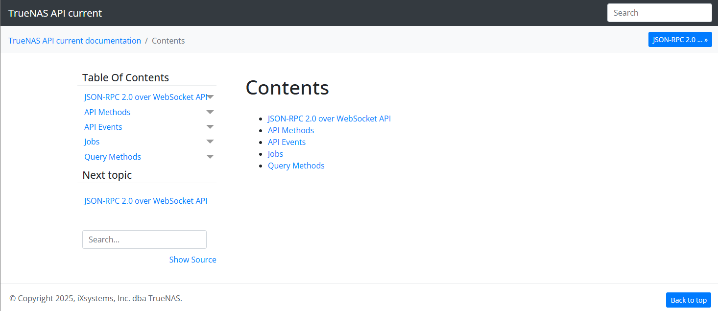 API Docs Table of Contents API Docs Table of Contents