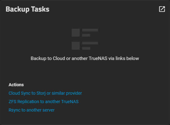 Empty Backup Tasks Widget Empty Backup Tasks Widget
