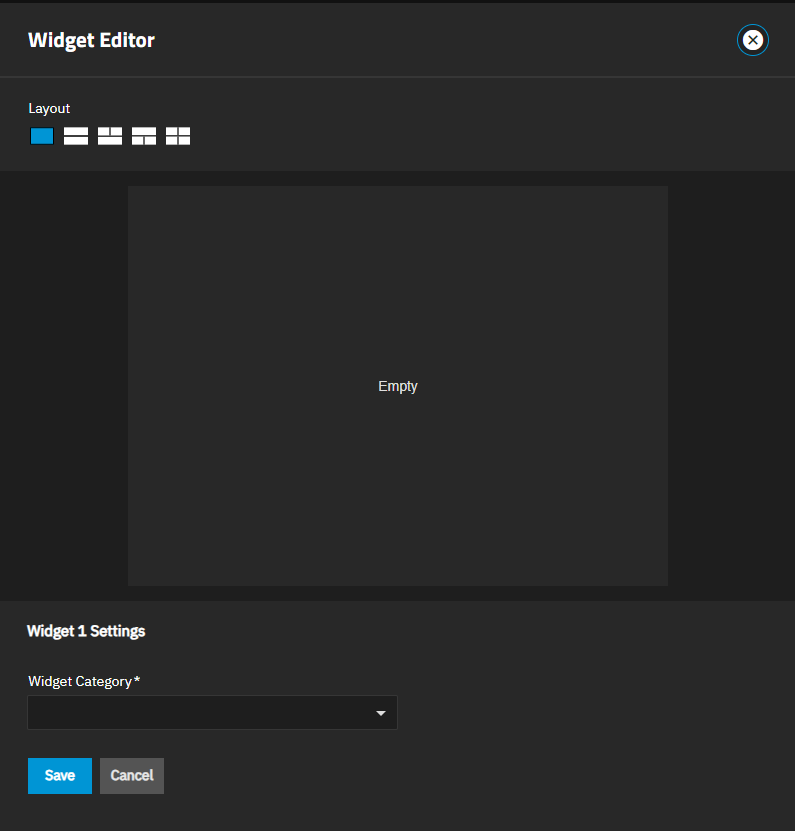 Widget Editor for New Widget Widget Editor for New Widget