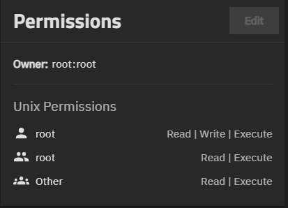 Permissions Widget for Root Dataset Permissions Widget for Root Dataset