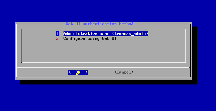 Authentication Method Screen Authentication Method Screen