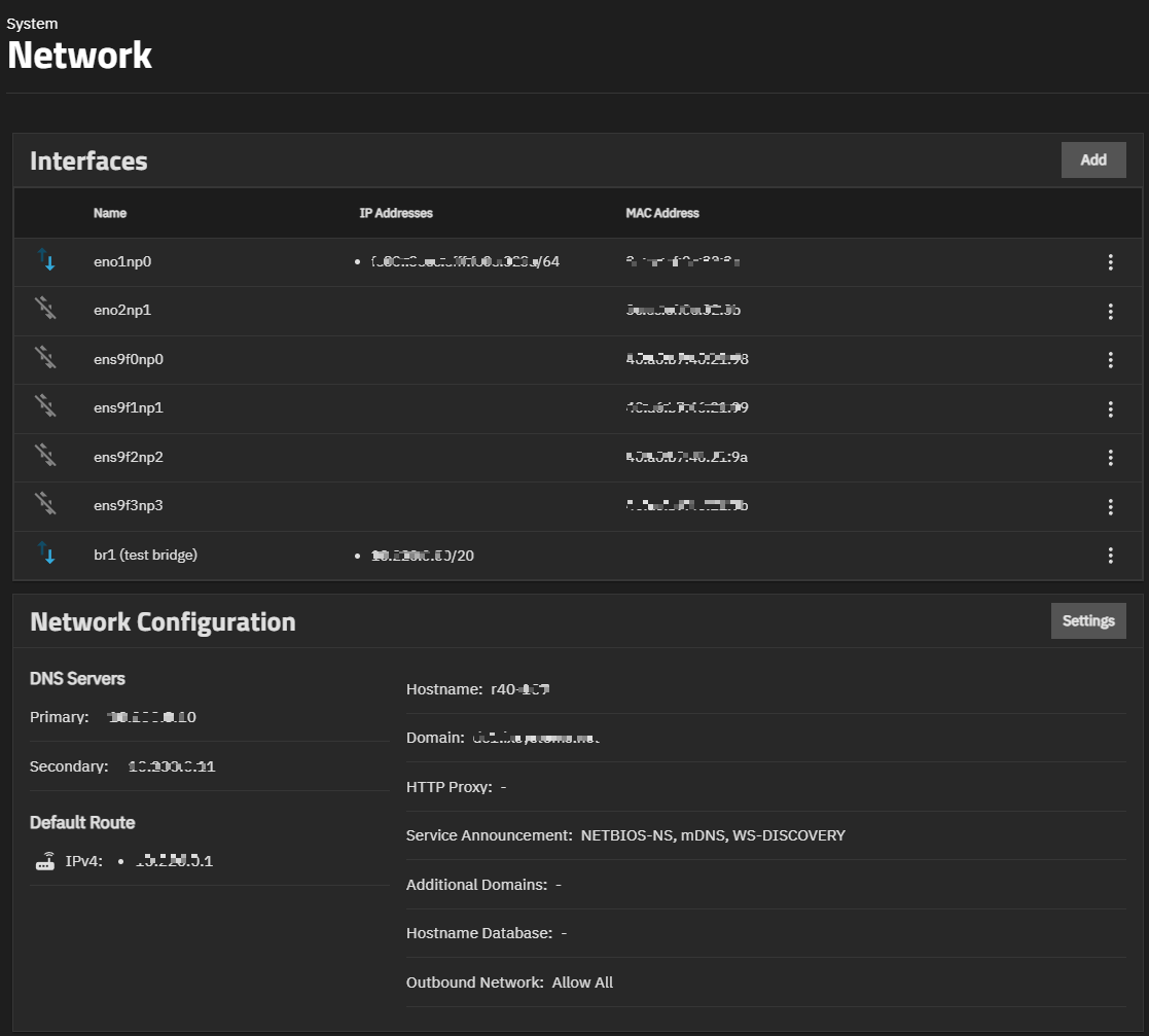 Network Interfaces and Global Configuration Widgets Network Interfaces and Global Configuration Widgets