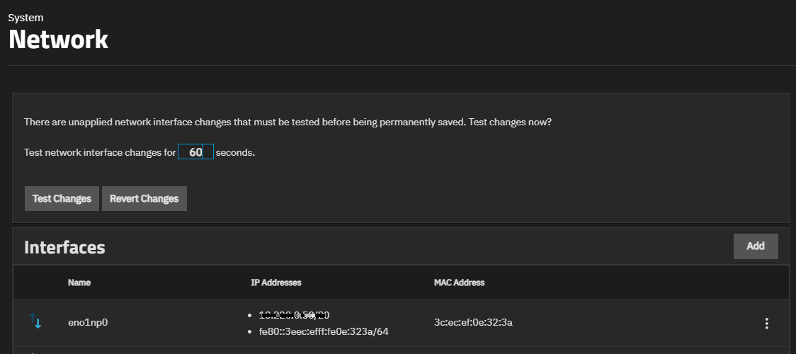 Test Network Changes Test Network Changes