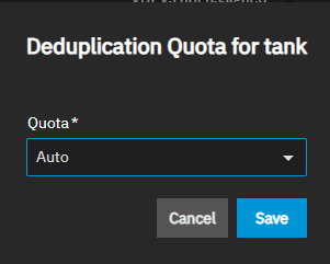 Deduplication Quota for Pool Dialog Deduplication Quota for Pool Dialog