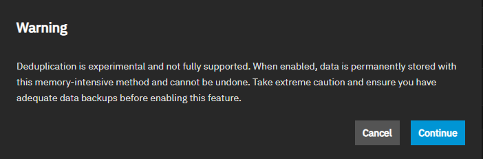 Deduplication Warning Deduplication Warning