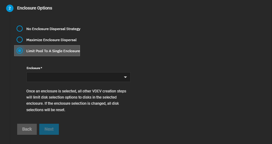 Enclosure Option Limit Pool to a Single Enclosure Enclosure Option Limit Pool to a Single Enclosure