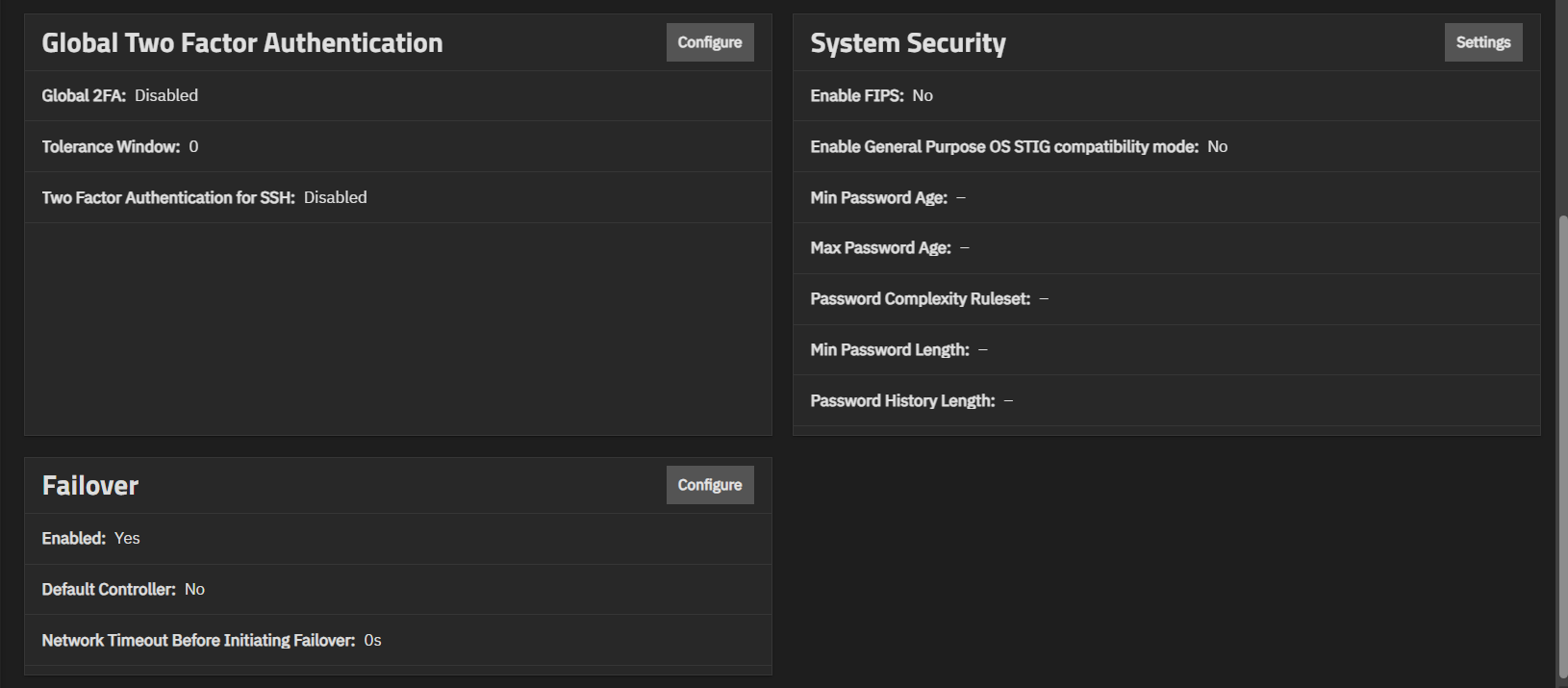 Advanced Settings Screen for HA Advanced Settings Screen for HA