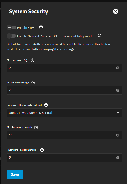 System Security Screen SystemSecurityScreen