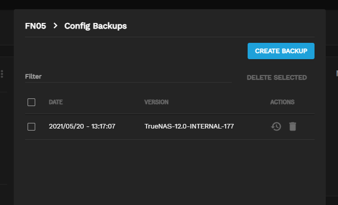 Config Backup Info TrueCommandBackupStats