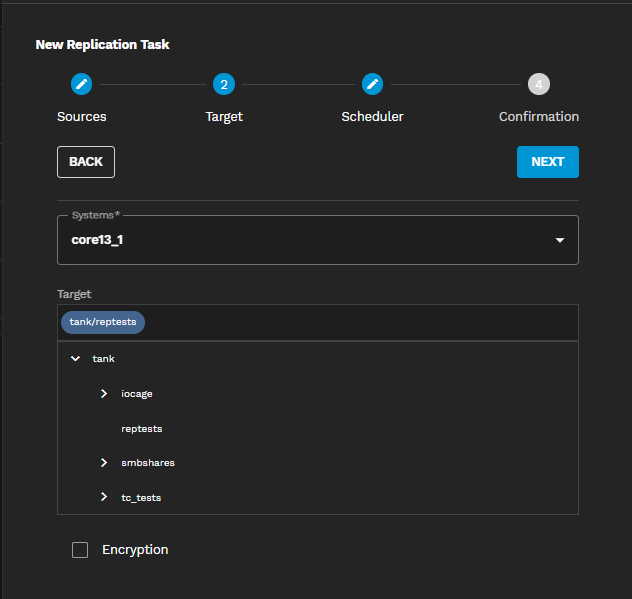 New Replication Task Target NewReplicationTaskTargetScreen